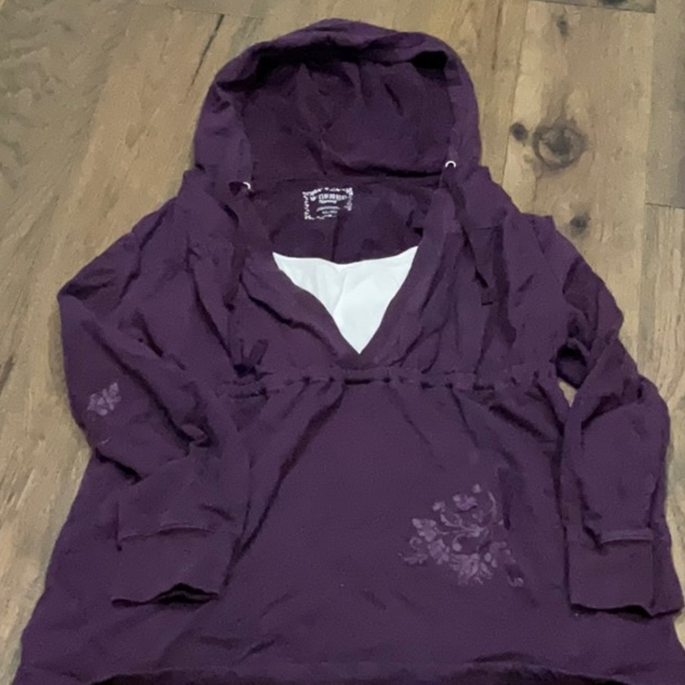 Maternity/Nursing Women’s Hooded Pullover Top - Purple